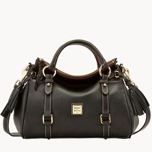 DOONEY & BOURKE 🔥 SALE Black Pebbled Leather Satchel with Gold Details